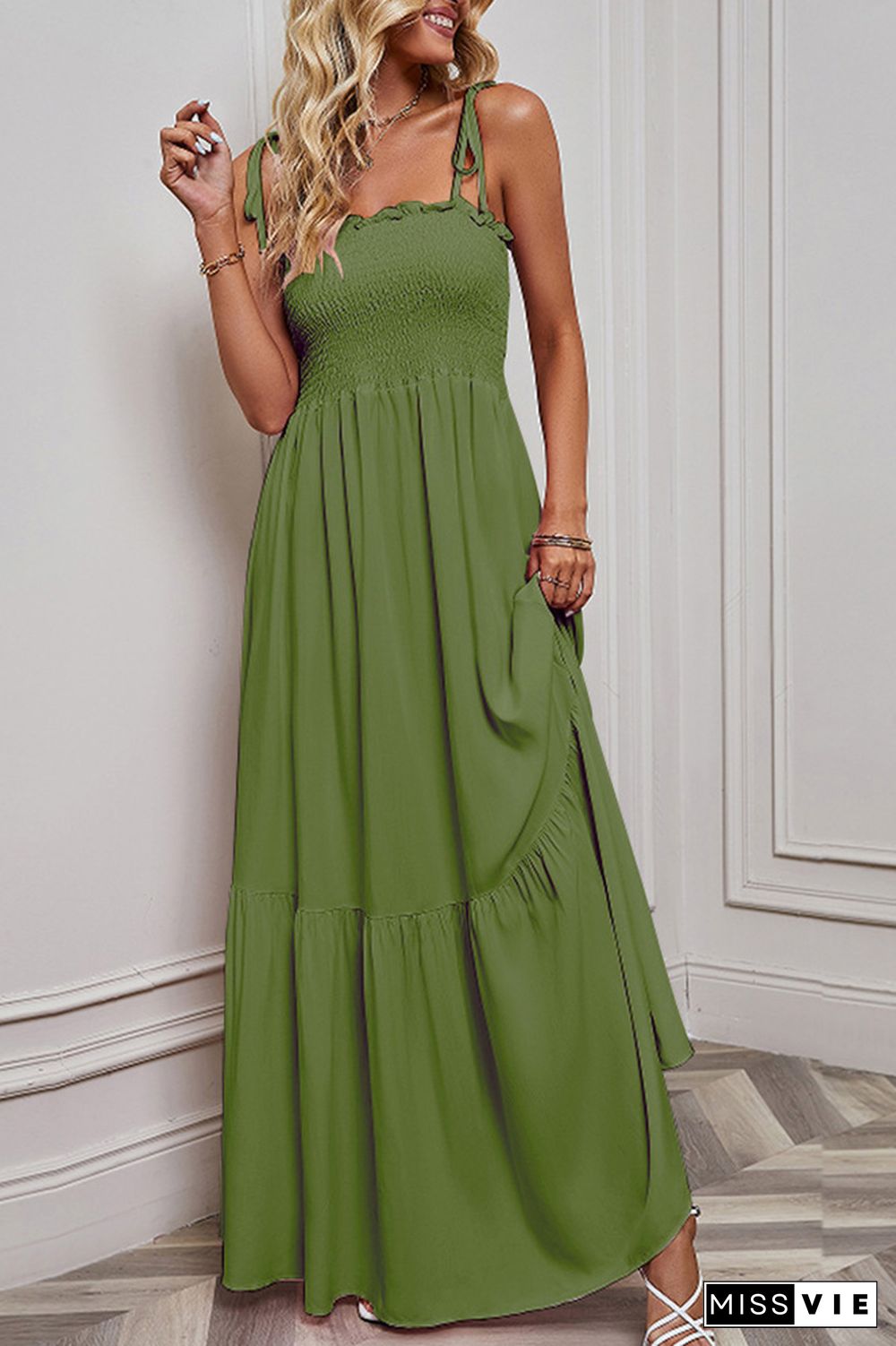 Plain Spaghetti Straps Maxi Dress