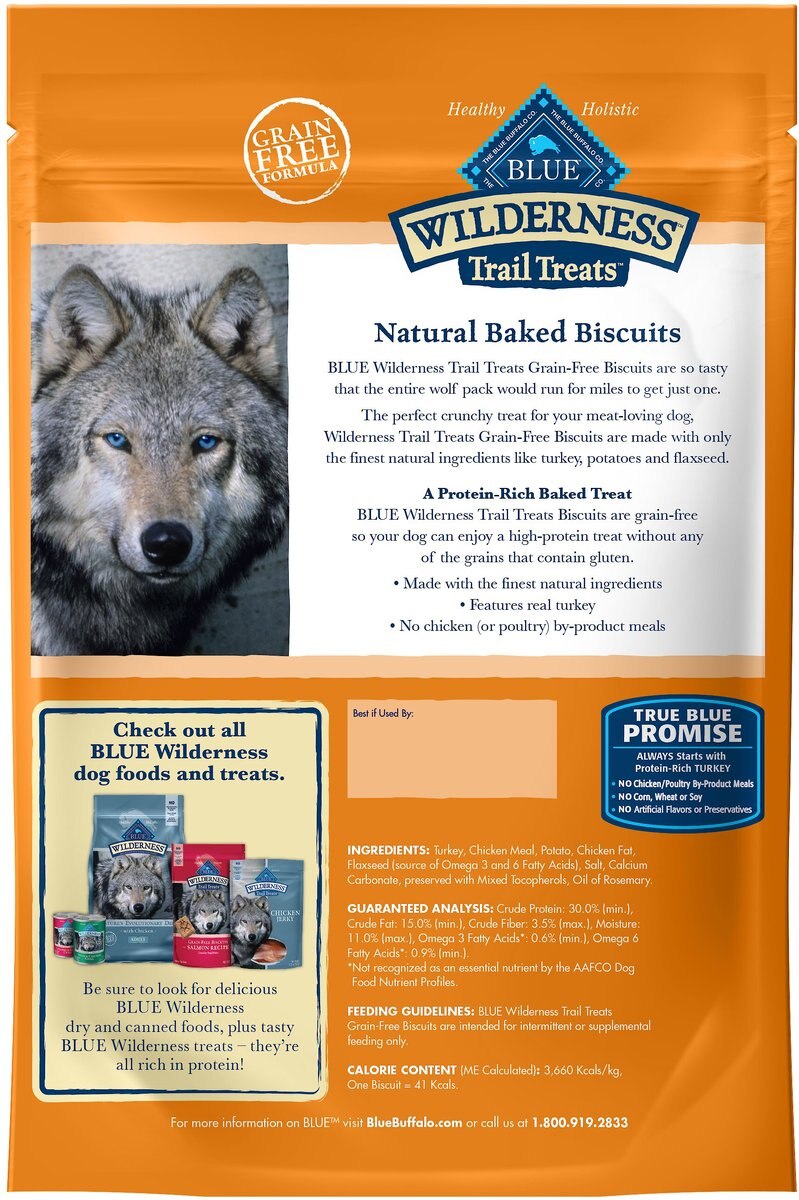 Blue Buffalo Wilderness Trail Treats Grain-Free Turkey Biscuits Dog Treats