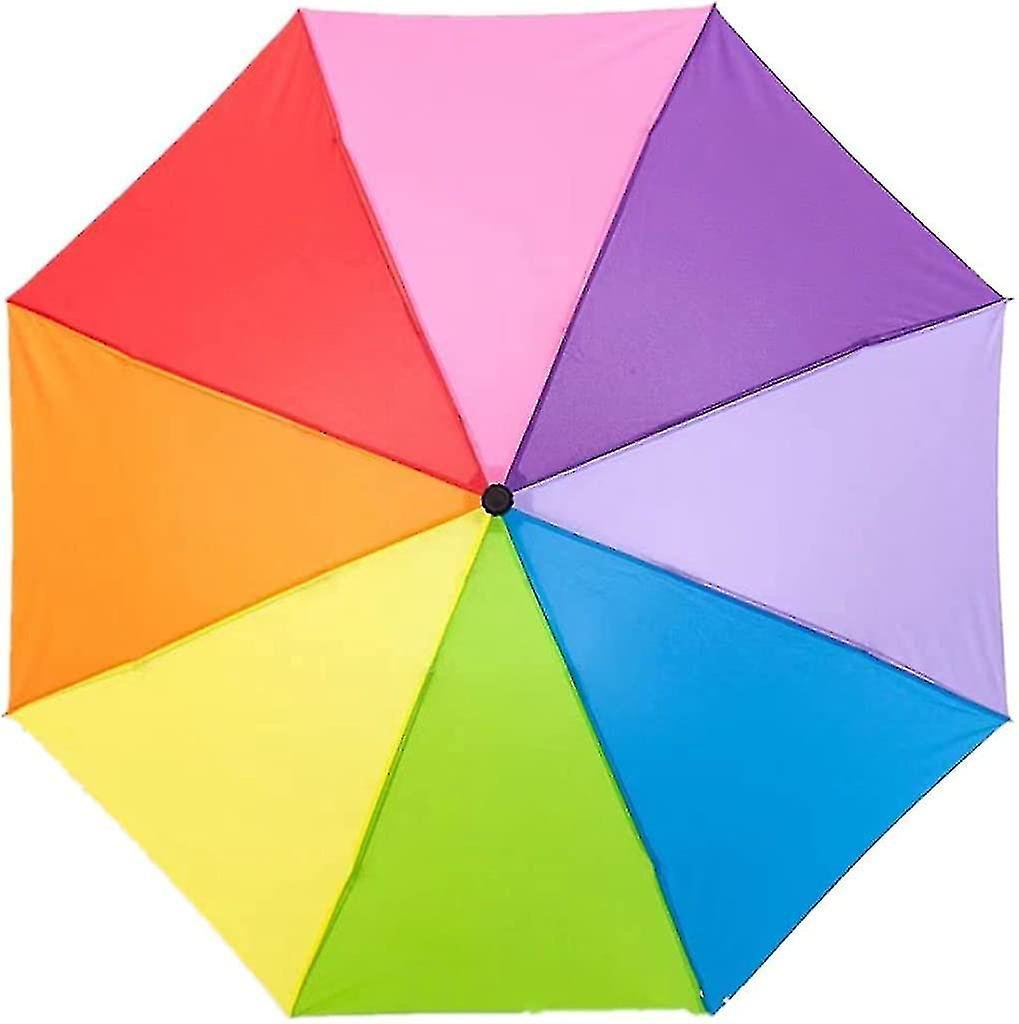 Liangnv Three Folding Flat Edge Rainbow Bumper Cloth Umbrella Sunshade Sun Umbrella Ladies Umbrella