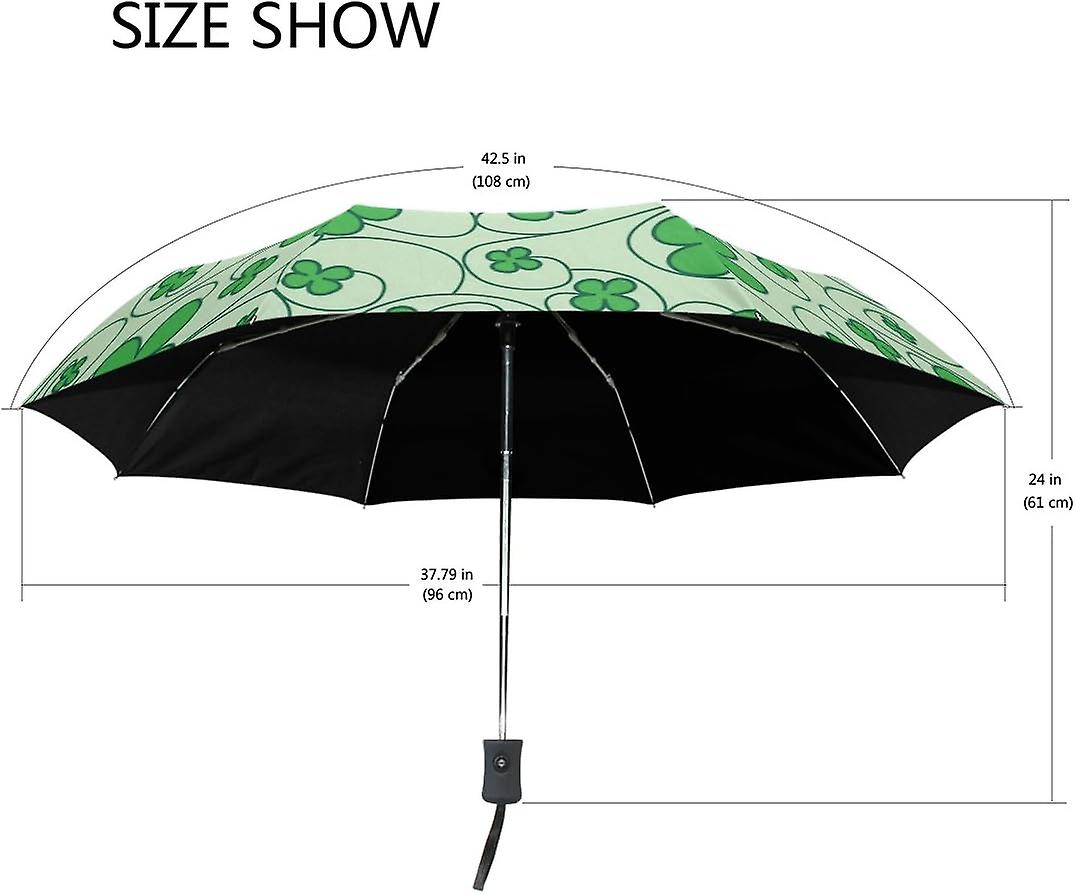 Top Carpenter Trefoil Leaf Saint Patrick Day Anti Uv Umbrella Parasol Auto Open/close