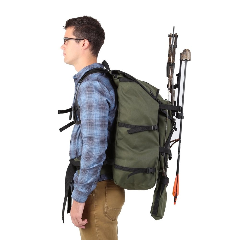 59 Liter Capacity Olive Drab Quiet Mountain Bow Pack ;