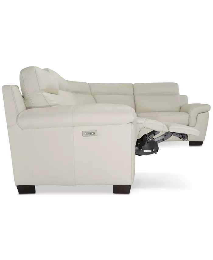 Furniture Julius II 5-Pc. Leather Sectional Sofa With 2 Power Recliners Power Headrests and USB Power Outlet