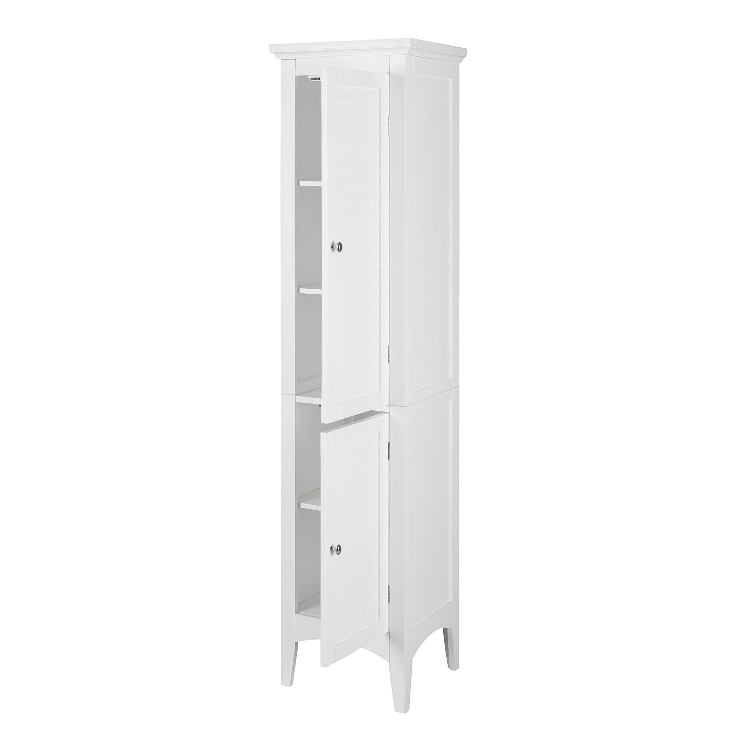 Teamson Home Glancy Wooden Tall Tower Cabinet with Storage, White