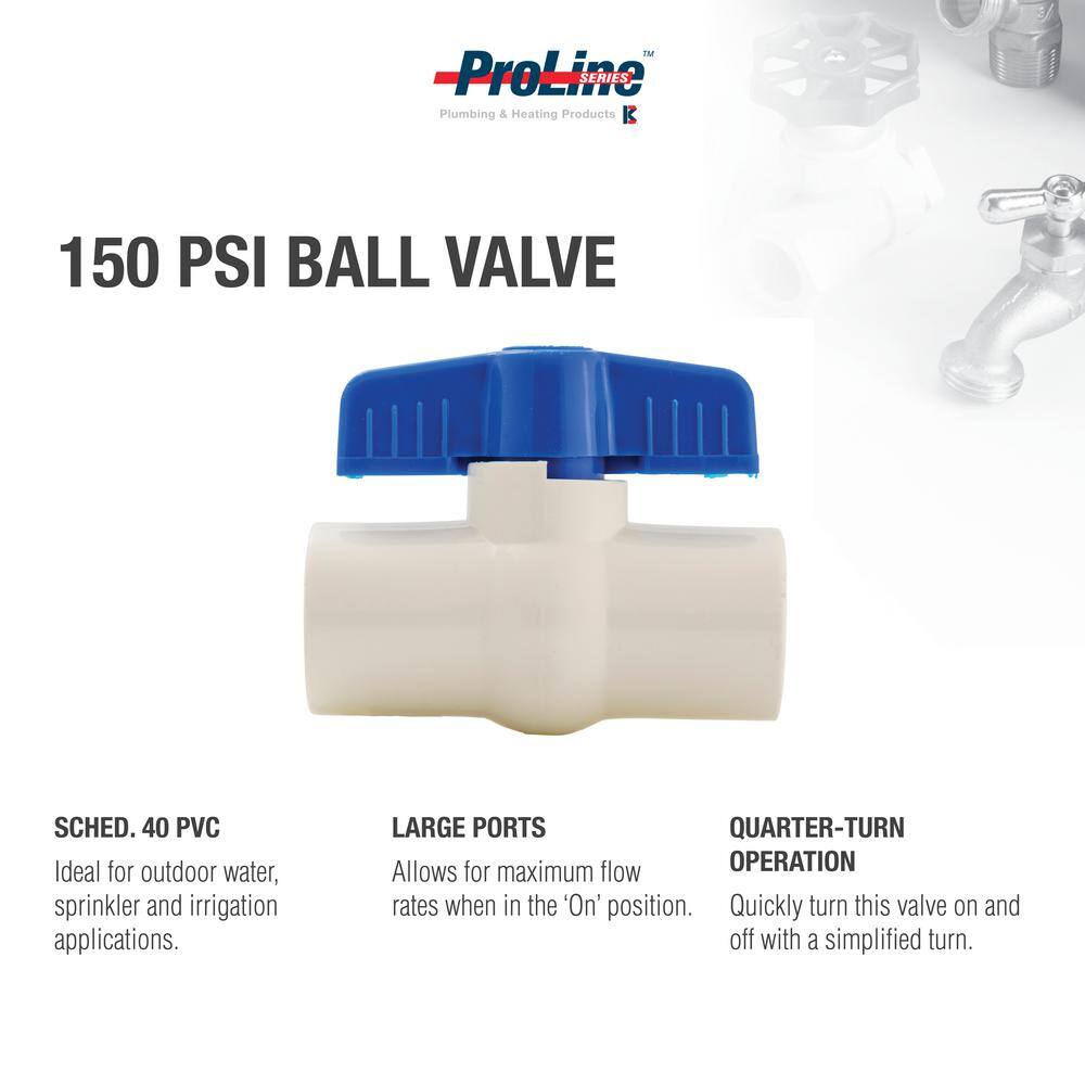 Everbilt 12 in. x 12 in. IPS x IPS PVC Schedule 80 Ball Valve with Quarter-Turn Operation 107-133HC