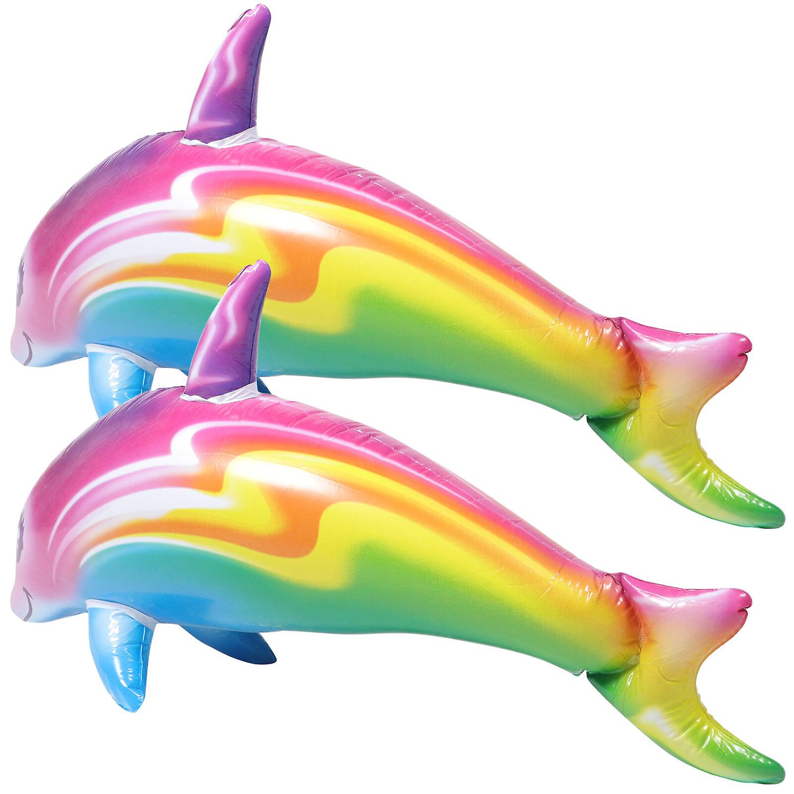 2pcs Big Inflatable Dolphin Toys Outdoor Toys For Party Games Pool Party Favors