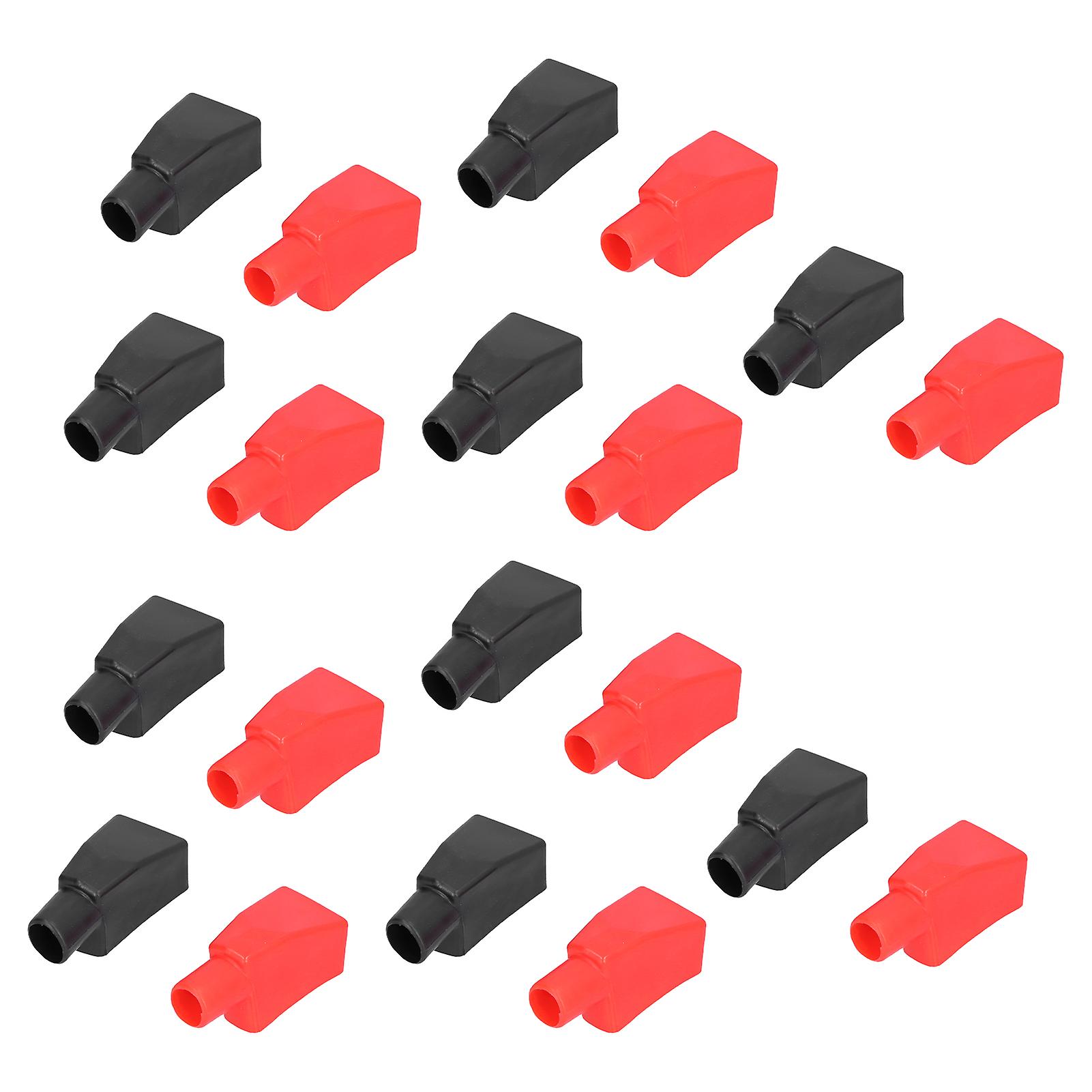 10 Set Flexible Battery Terminal Cover Top Post Style Car Rubber Protective Sleeve Red Black