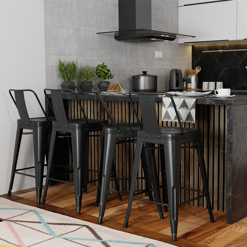 Simpli Home Rayne Bar Stool 4-piece Set