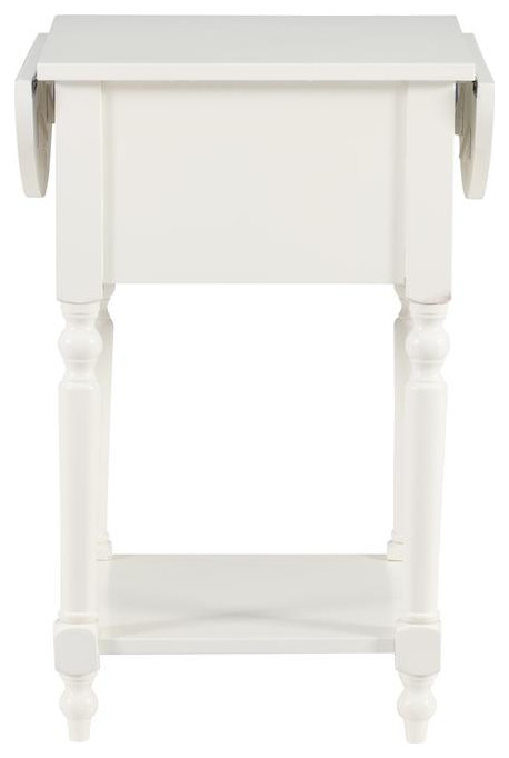 Shiloh White Table with Dropleaf   Traditional   Side Tables And End Tables   by Homesquare  Houzz