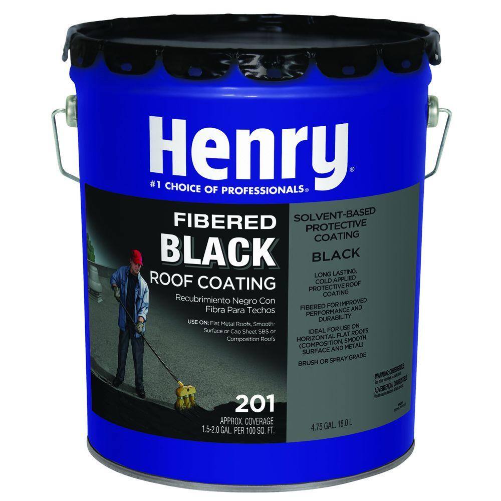 Henry 201 Fibered Black Asphalt Roof Coating 4.75 gal. HE201571