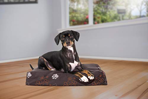 FurHaven Pet Dog Bed | Deluxe Orthopedic Polycanvas Indoor/Outdoor Garden Pet Bed for Dogs and Cats， Bark Brown， Small