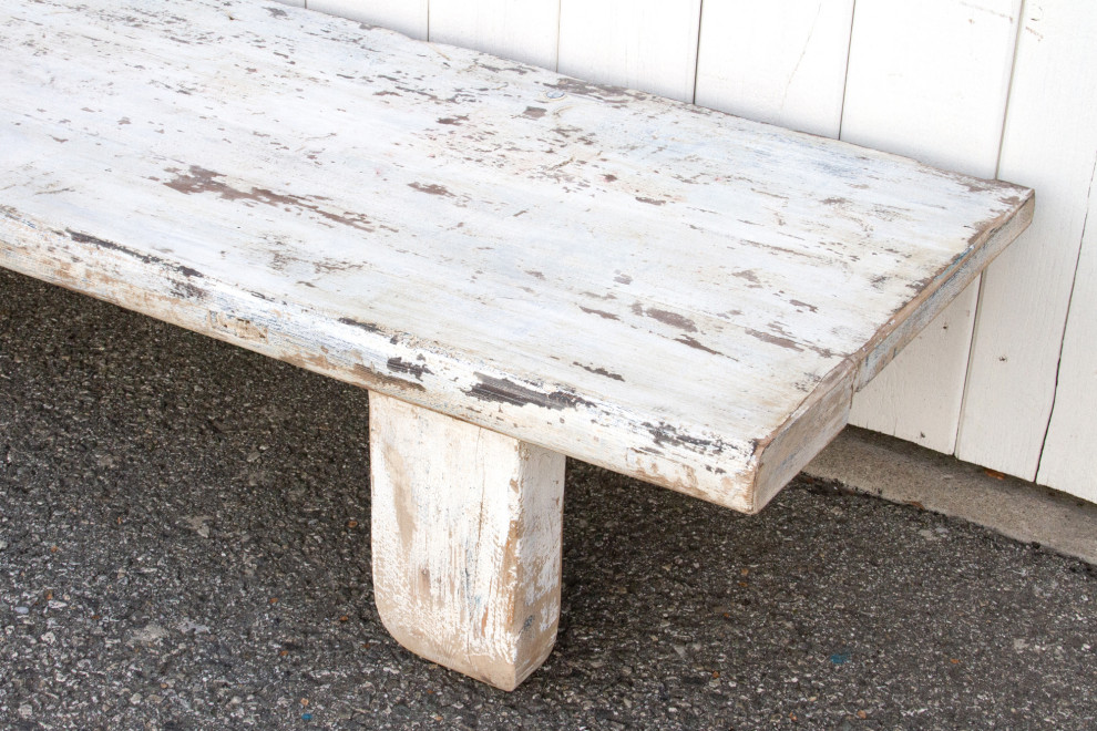 Aged White Farmhouse Style Coffee Table   Farmhouse   Coffee Tables   by De cor  Houzz