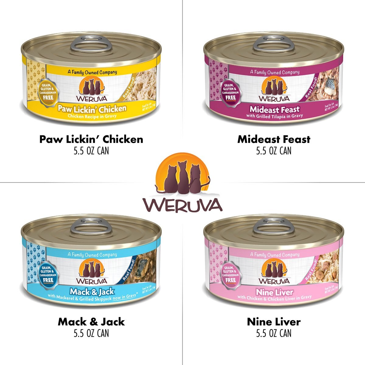 Weruva Chicken Gone Fishin' Variety Pack Grain-Free Canned Cat Food