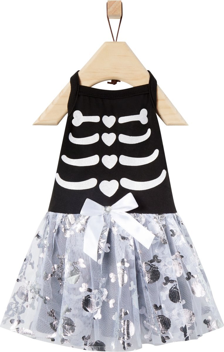 Frisco Silver Metallic Skull Dog and Cat Dress