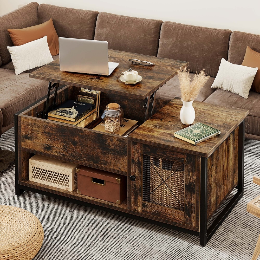 Moasis Lift Top Coffee Table for Living Room with Storage and Hidden Compartment