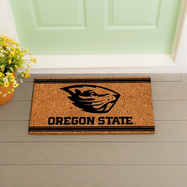 Evergreen Oregon State University Logo Turf Mat Brown 28 X 16 Inches Indoor Outdoor Doormat