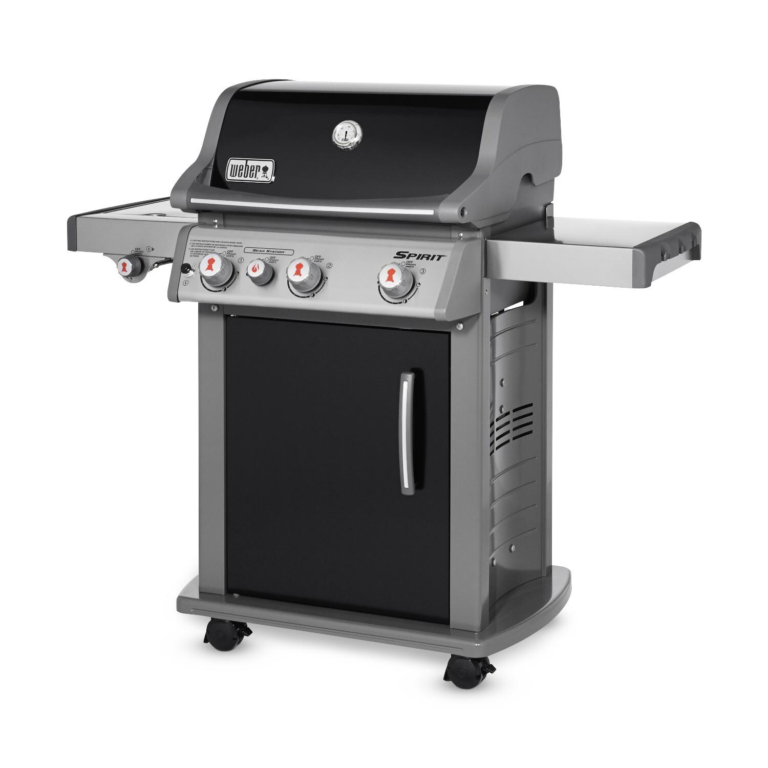 Weber Spirit E-330 Freestanding Propane Gas Grill With Sear Burner and Side Burner