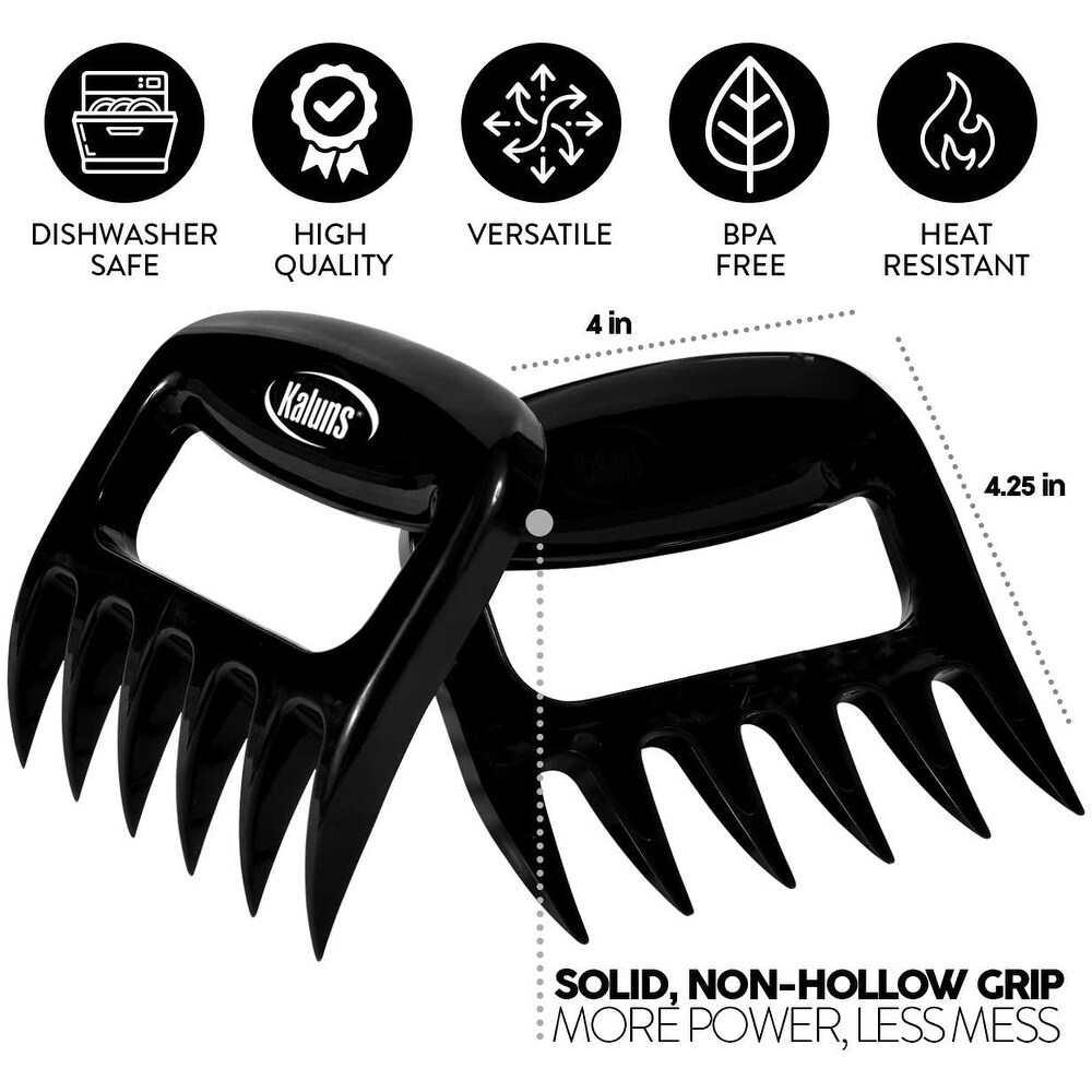 Kaluns Claws  Bear Claws for Shredding Meat  Pulled Pork Shredder  Easy Lift Handle  Ultra Sharp Plastic Blades  Dishwasher Safe