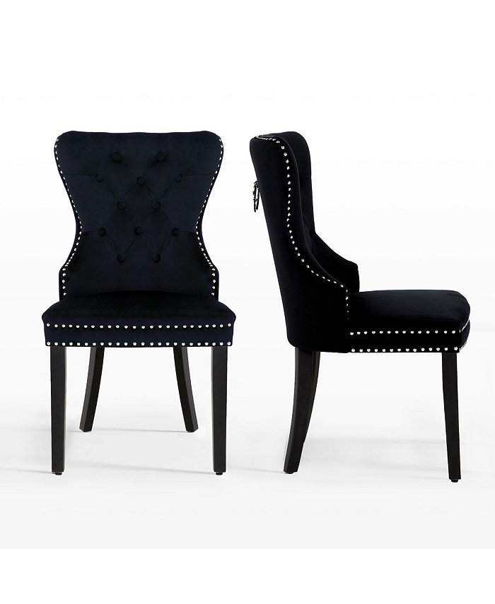 WestinTrends Velvet Upholstered Tufted Dining Chairs Set of 2