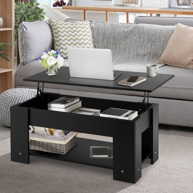 Costway Lift Top Coffee Table Modern Accent Table W hidden Storage Compartment amp Shelf