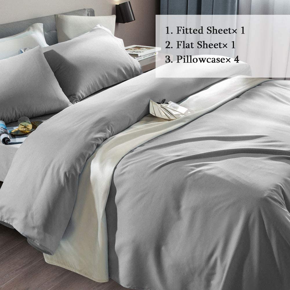 Super Soft 1800 Thread Count Luxury Egyptian Wrinkle Hypoallergenic 6 pcs Bed Sheet Set