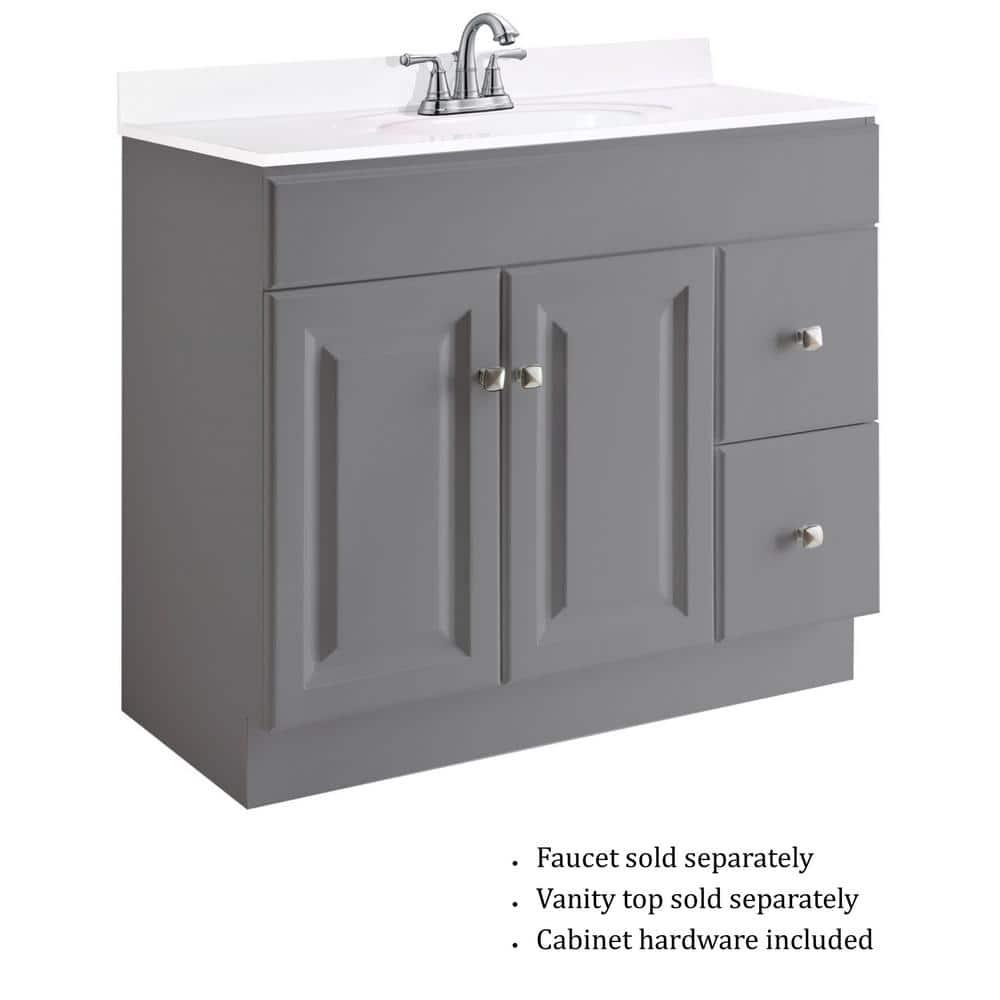 Design House Wyndham 36 in W x 21 in D Ready to Assemble Bath Vanity Cabinet Only in Gray