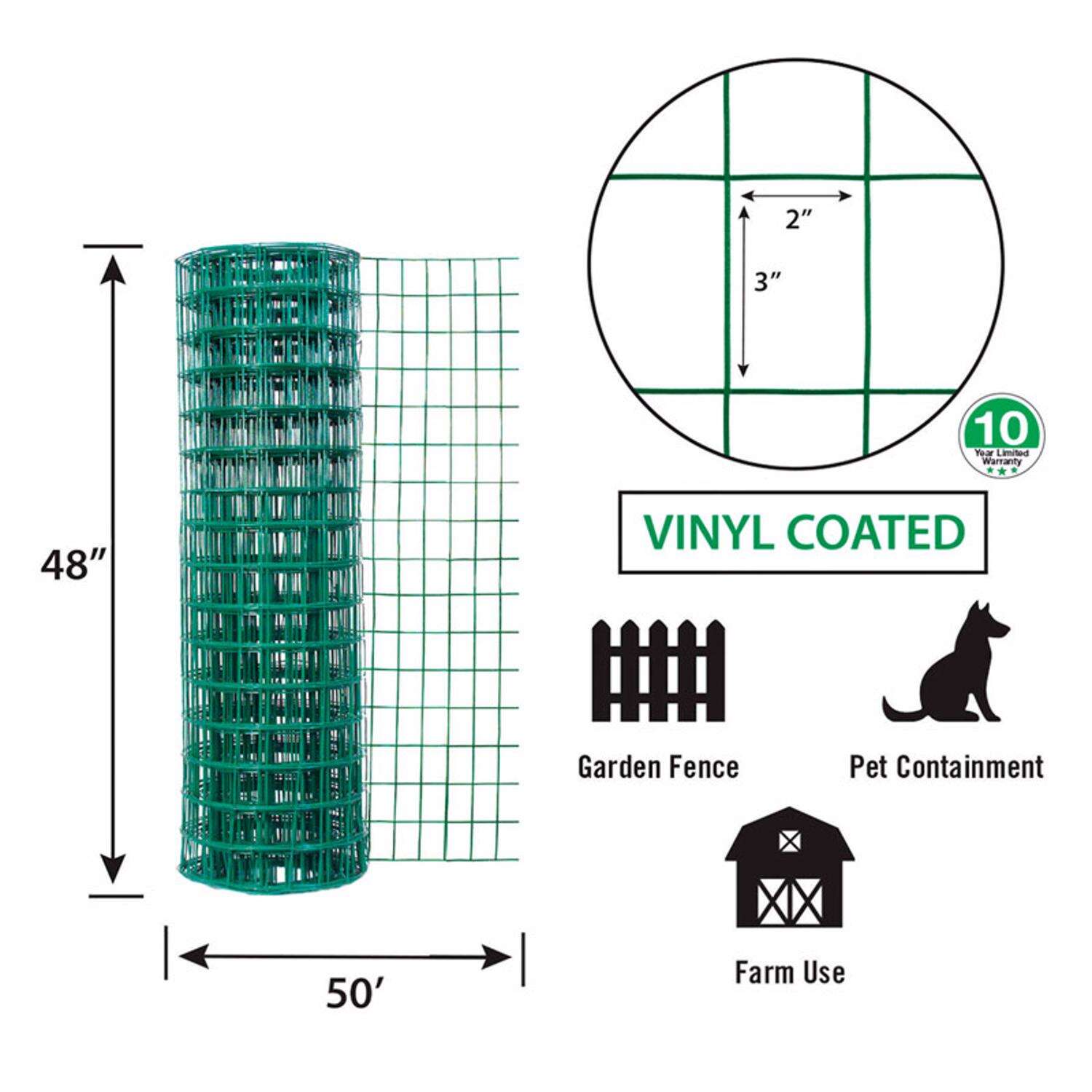 Garden Craft 48 in. H X 50 ft. L Steel Welded Wire Fence 2x3 in.