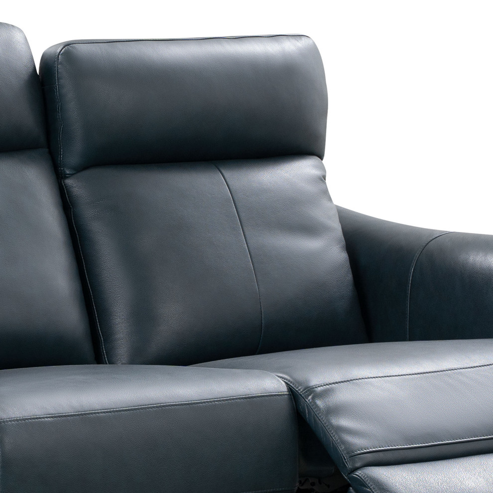 Skye Leather Power Recliner With Power Headrest   Midcentury   Recliner Chairs   by Abbyson Living  Houzz