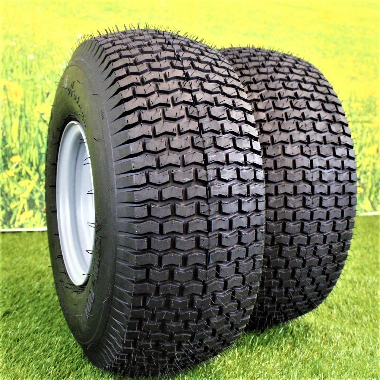 Antego Tire and Wheel 20x8.00-8 4 Ply Tires and Wheels for Lawn and Garden Mower- Husqvarna ATW-001 (Set of Two)