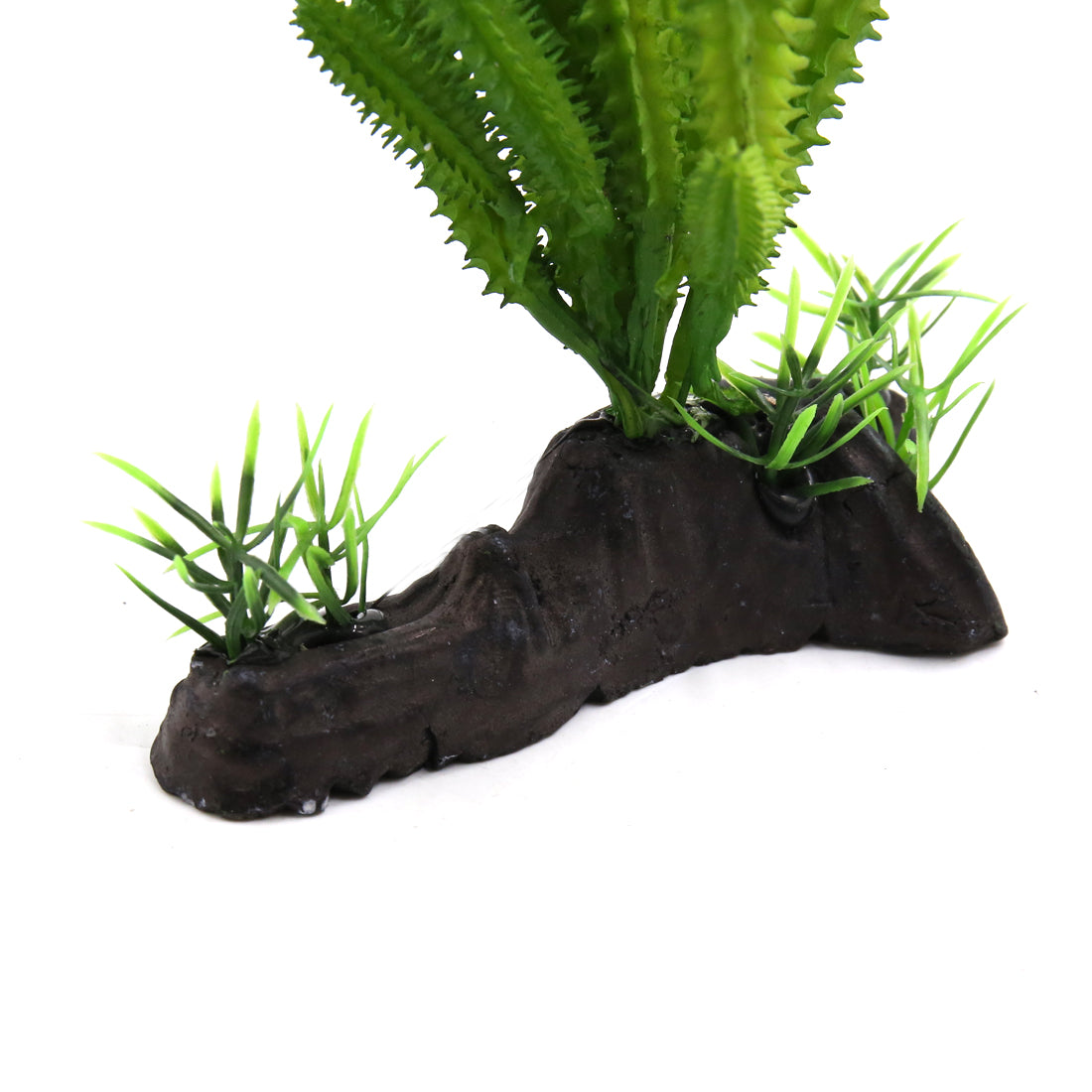 Green Plastic Terrarium Cactus Plant Decor Ornament for Reptiles and Amphibians