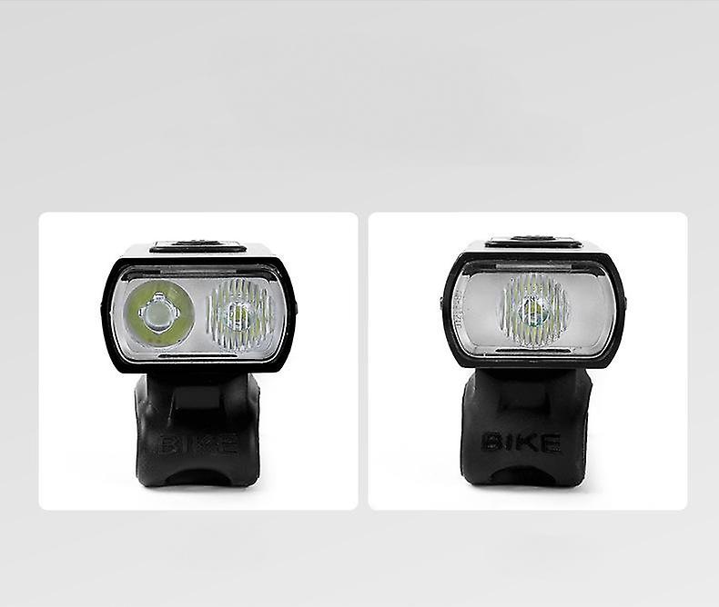 Usb Rechargeable Waterproof Bicycle Headlight With Power Display-bk02+13079 Black (single Pack)