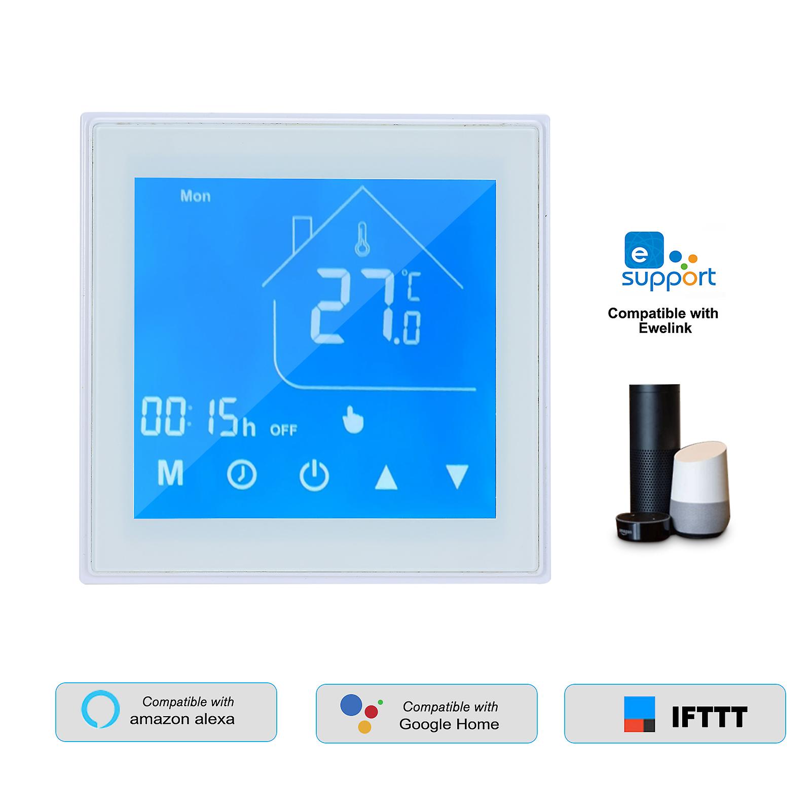 Wifi Smart Thermostat Temperature Controller Lcd Display Week Programmable For Water/gas Boiler Ewelink App Control Compatible With Alexa Google Home