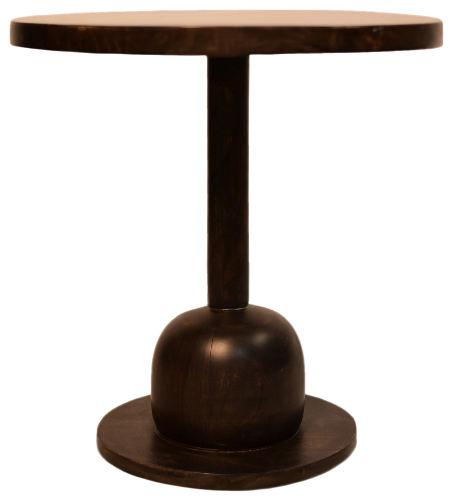 Sutton 21 quotSolid Wood Pedestal Accent Table  Dark Walnut   Transitional   Side Tables And End Tables   by A Touch of Design  Houzz