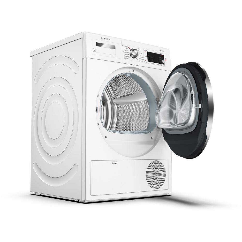 Bosch 800 Series 4 cu.ft. Ventless Compact Frontload Stackable Electric Dryer in White with Home Connect ENERGY STAR WTG865H4UC