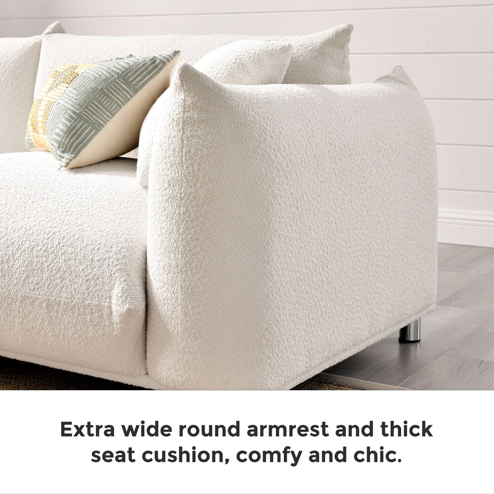 78.2nch Wide Boucle Sofa  Scandinavian style Couch  Loveseat