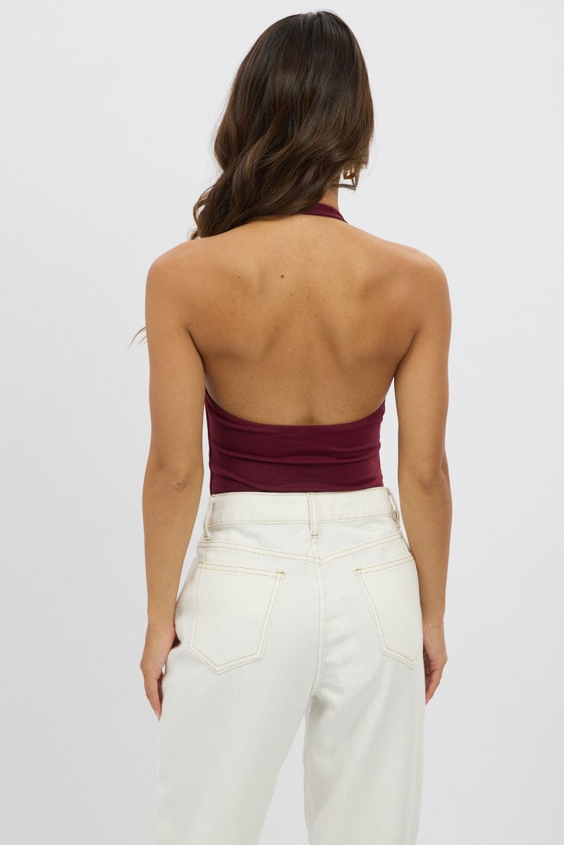 Red Halter Bodysuit Supersoft