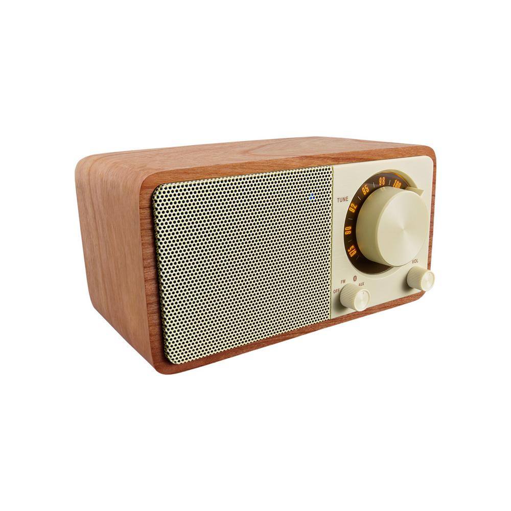 Sangean FM StereoAux-in Rechargable Wood Cabinet Mini Bluetooth Speaker WR-7WL