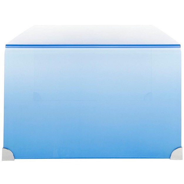 Crysta Ombre Glass Coffee Table Clear blue Safavieh