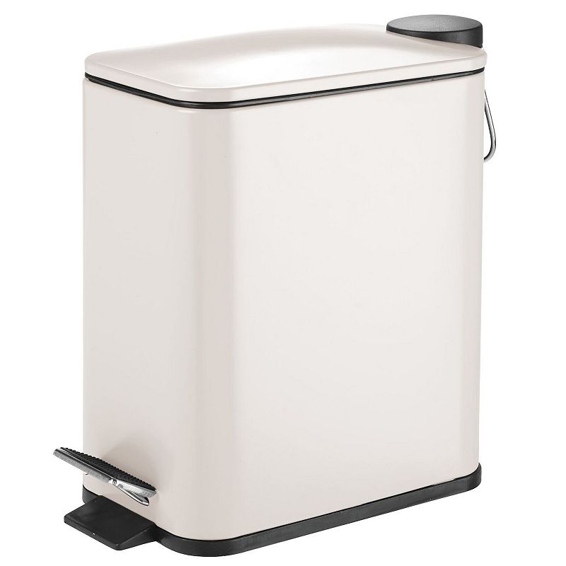 mDesign 5L Slim Metal Step Trash Can with Lid/Liner Bucket