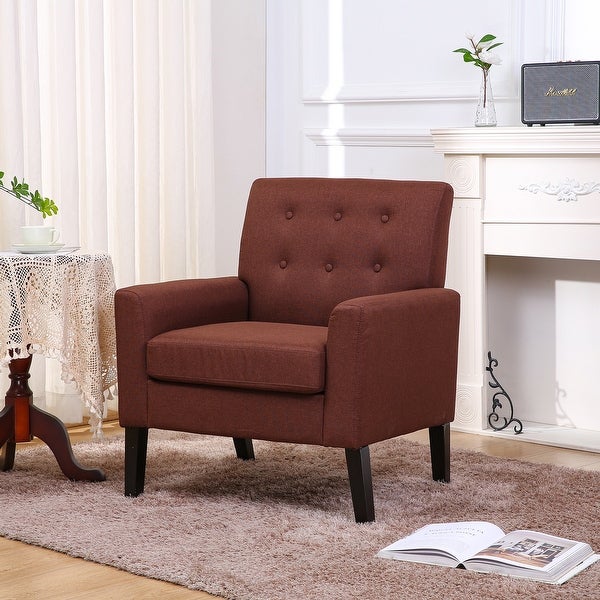 Accent Chair for Living Room， Bedroom Button Tufted Upholstered Comfy Reading Accent Chairs Sofa