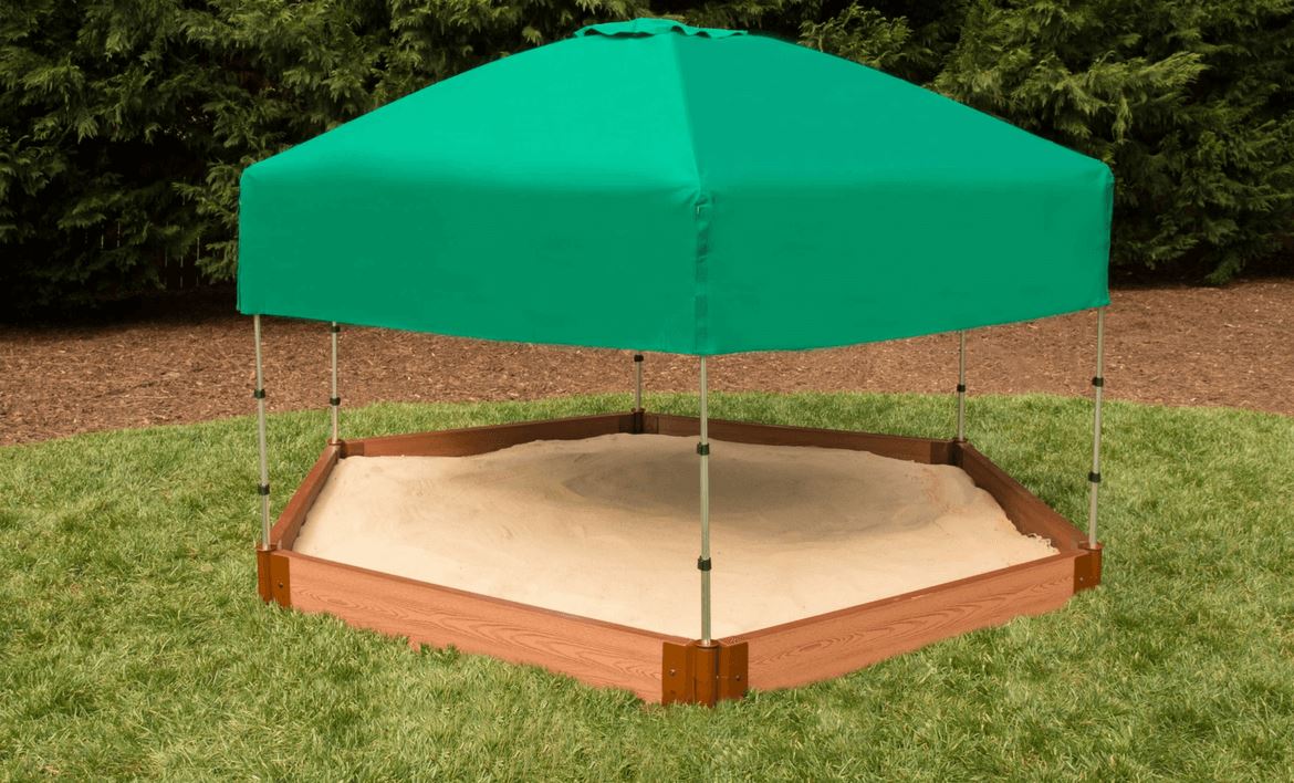 7' x 8' Composite Hexagon Sandbox - 2 Inch Profile