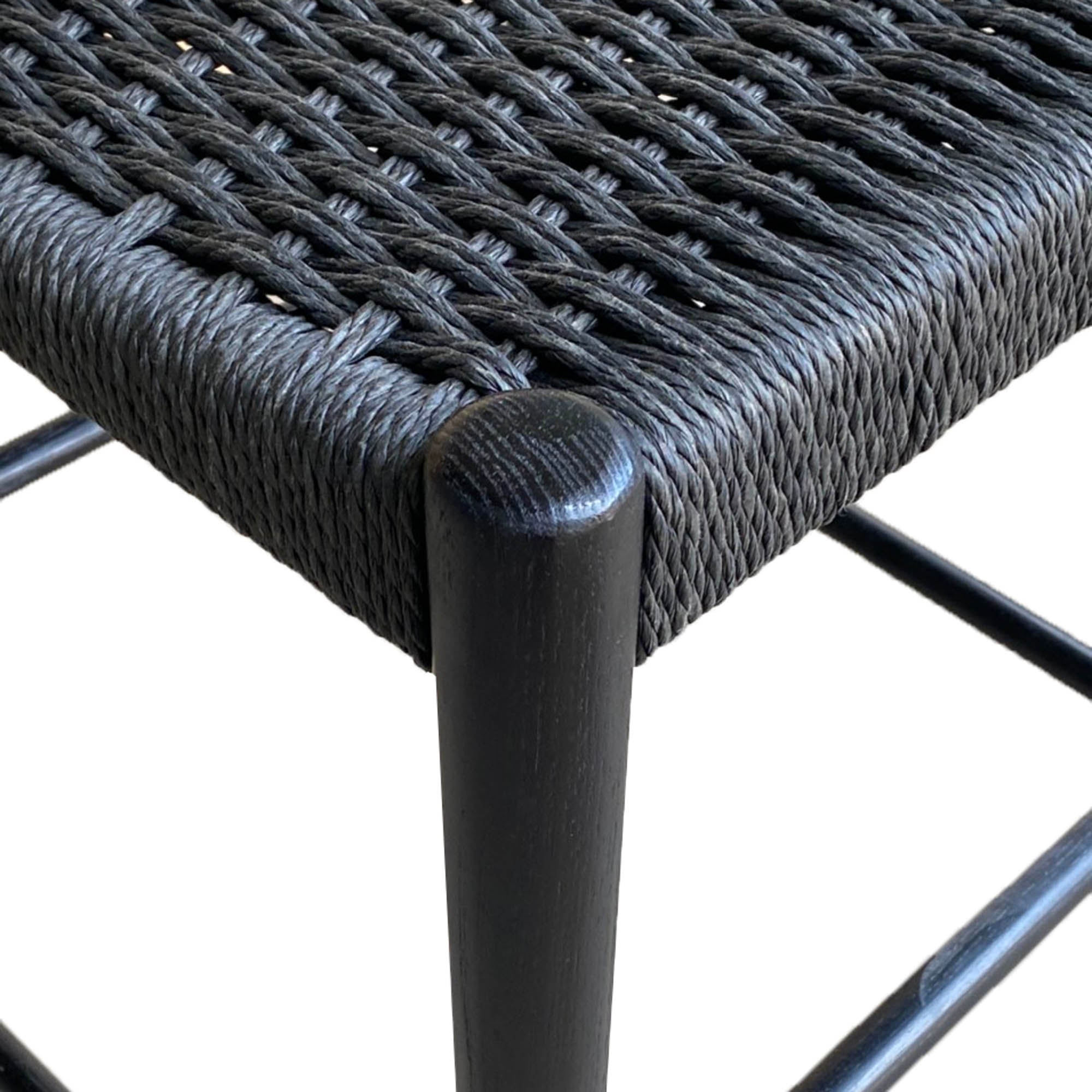 Jakarta Dining Chair - Black/Black Woven Seat