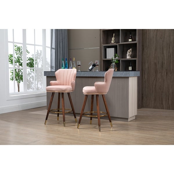 Swivel Bar Stools with Backrest Footrest with a Fixed Height of 360 Degrees for Dining Room， Kitchen， Living Room