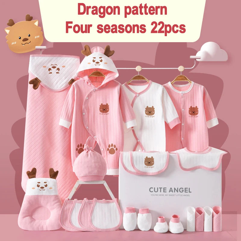 22/24/26 Pieces/0-3Months Newborn Baby Clothing 100% Cotton Kids Clothes Suit Unisex Infant Boys Girls Rabbit Clothing Set