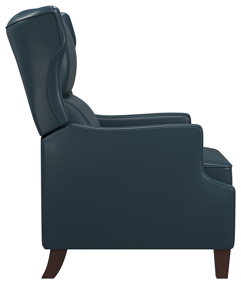 Contemporary Genuine Leather Recliner  With Solid Wood Legs   Transitional   Recliner Chairs   by Karat Home  Houzz