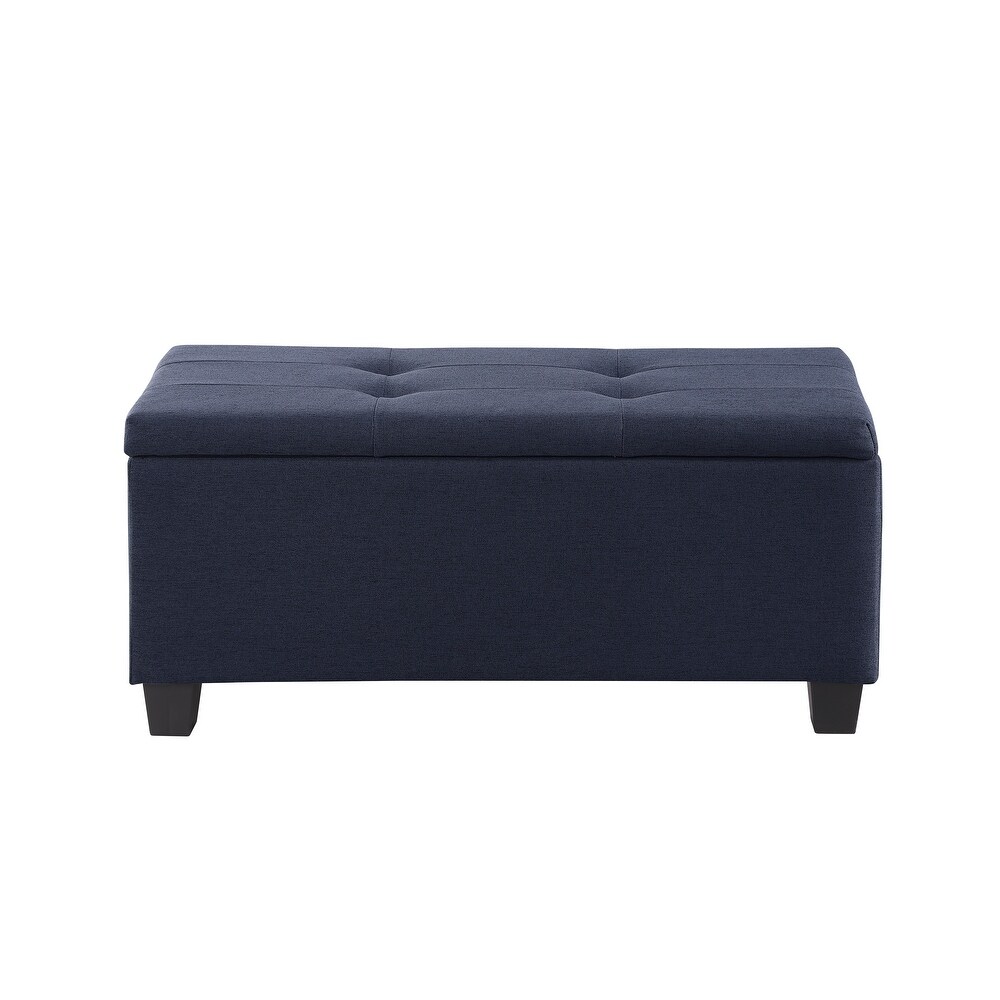 3 Pcs Large Storage Ottoman Bench Set  Combination Ottoman  Tufted Ottoman Linen Bench for Living Room  Hallway  Bedroom