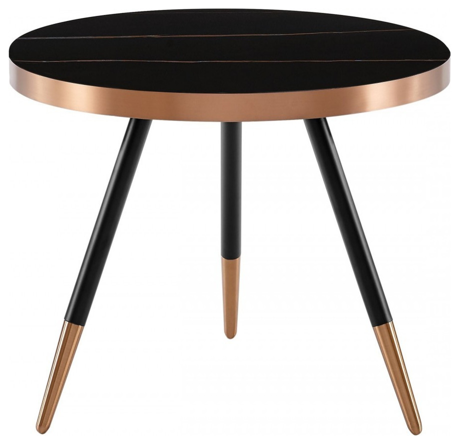 Modern Small Black and Gold Ceramic Coffee Table   Midcentury   Coffee Tables   by HomeRoots  Houzz