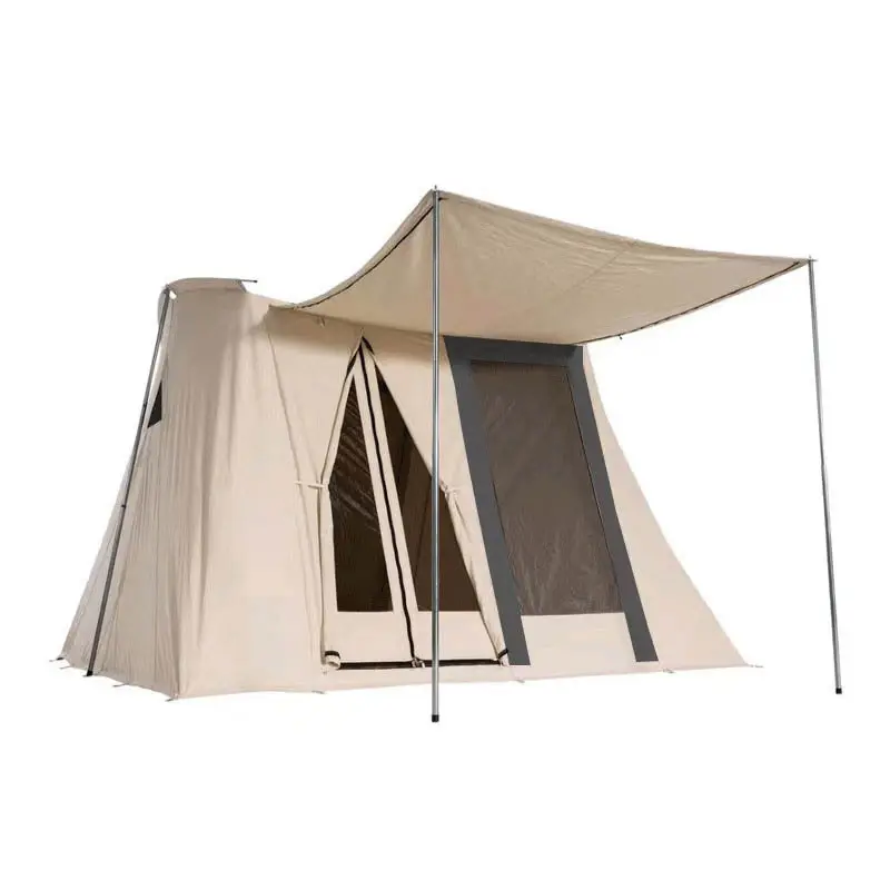 New Design Large Camping tents 4 people for Hunting Outdoor Camping Waterproof Cotton Canvas Spring Tent 4 Season