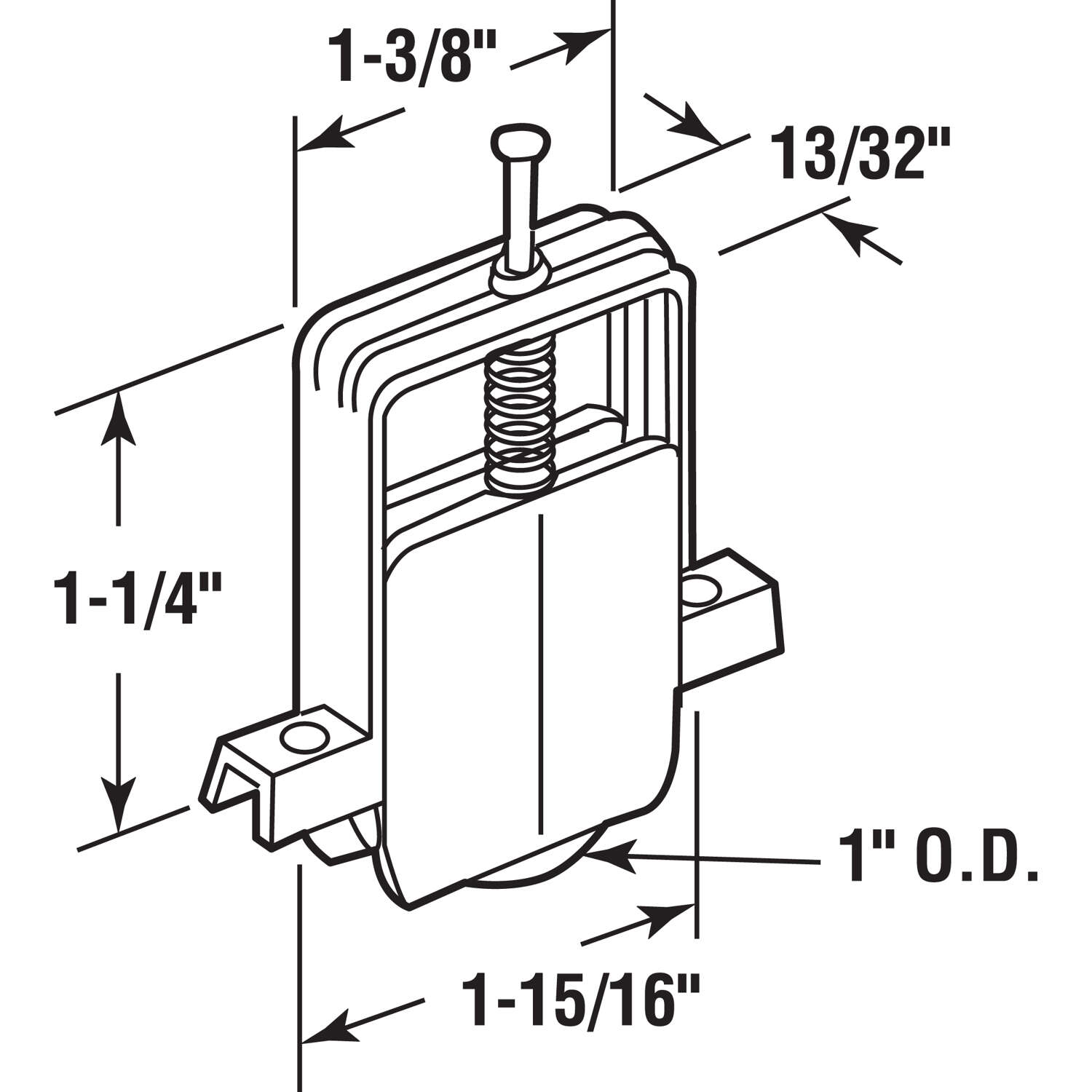 Prime-Line 1 in. D X 1.94 in. L Nylon Roller Assembly 2 pk