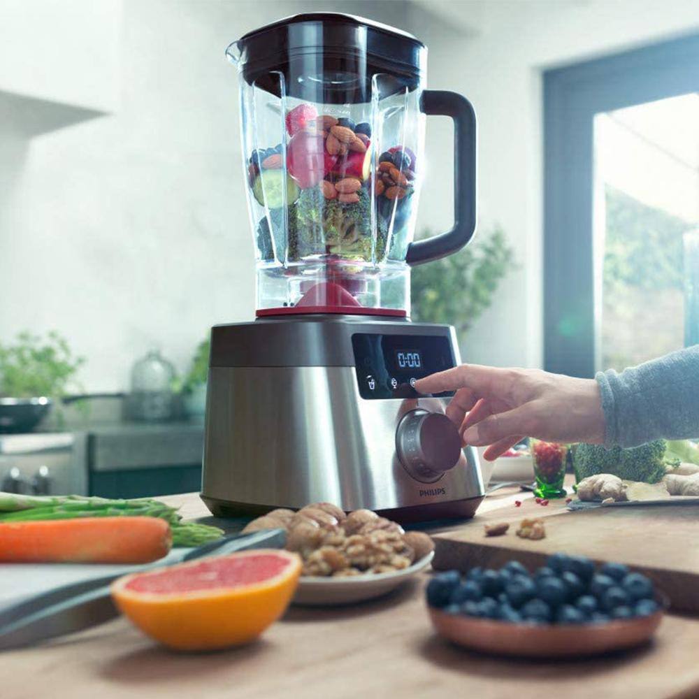 Philips 68 oz. Advance Collection 10-Speed Blender Stainless SteelBlack Blender with ProBlend Extreme Technology HR386890