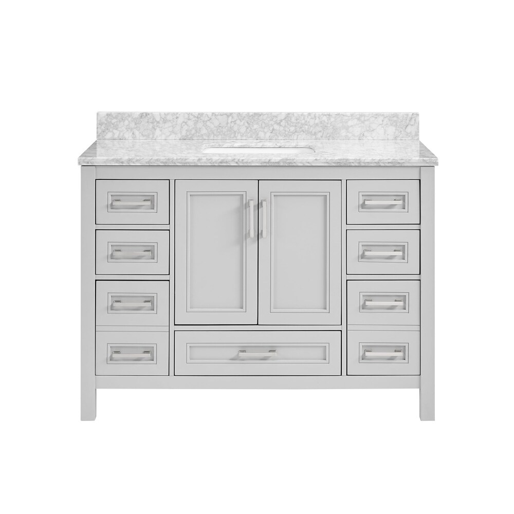 TimelessChic 48 in Undermount Single Sink Bathroom Vanity with Carrara Natural Marble Top